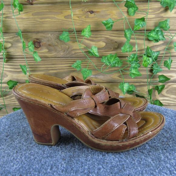 Born Women's Crown Slide Brown Leather Sz 8 Medium Gently Used 2025 - Picture 3 of 8